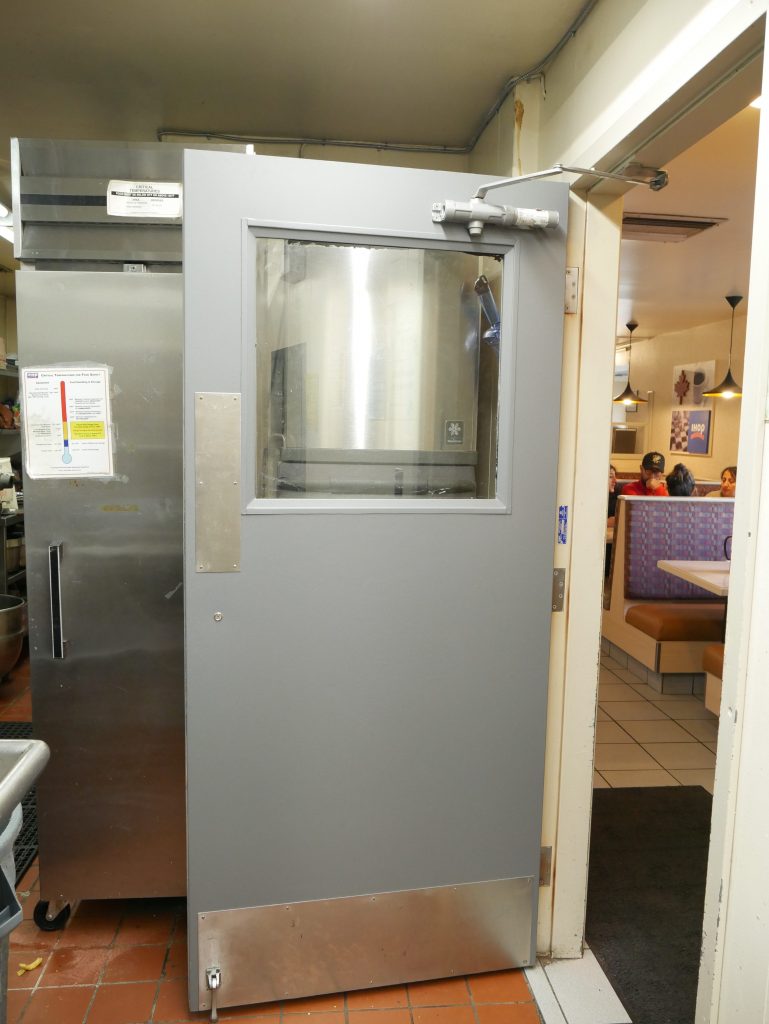 A kitchen door after the renovation at IHop, Richmond