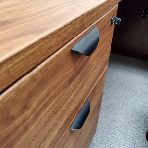 W376 Walnut dark wood desk refinishing with Bodaq film