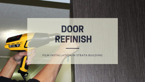 Door refinish at strata building