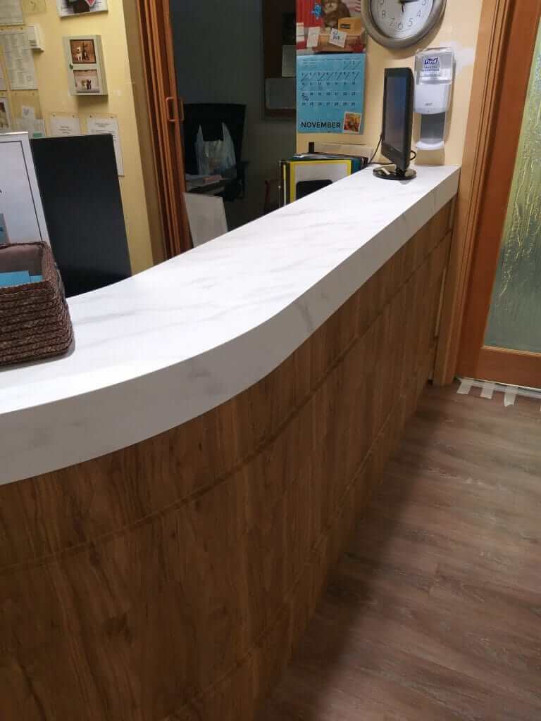 Seton Villa Front Desk Counter Top after renovation