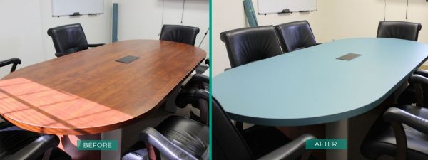 S230 table refinishing with film