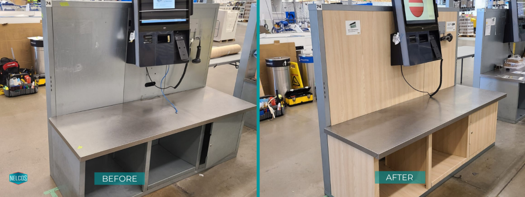 IKEA Self Checkout refinished with W389 from Wood Collection