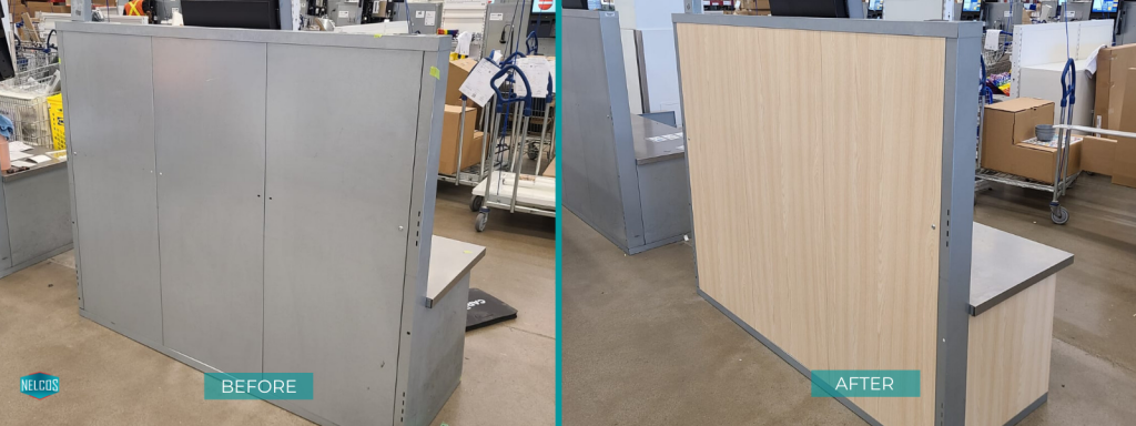 IKEA Self Checkout Desk Refinished with W389 Bodaq Interior Film