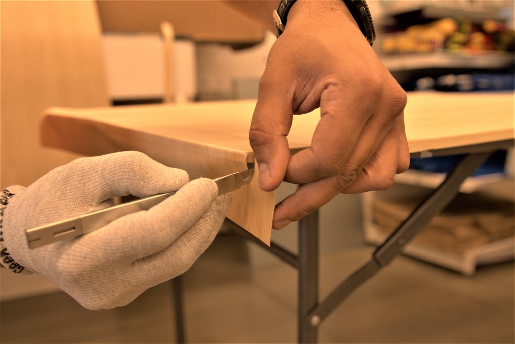 The process of architectural film installation at ikea