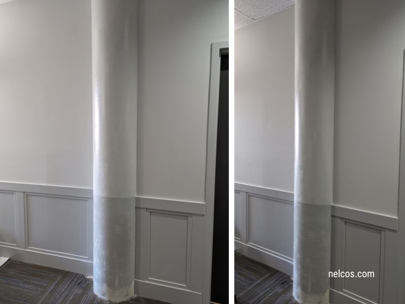 The Columns at the hospital before refinishing with Bodaq Interior Film