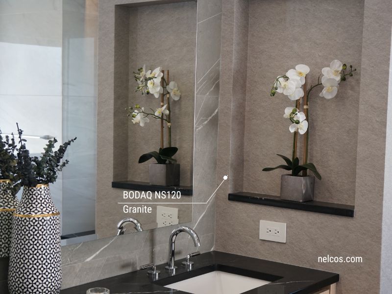 Elevate your home's aesthetic with NS120 Granite - bathroom walls
