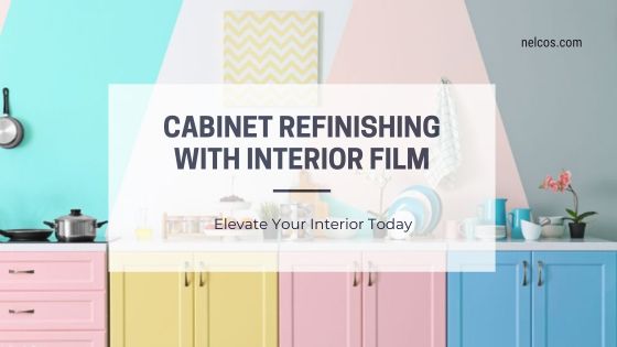 Cabinet refinishing with interior film. Featured Image