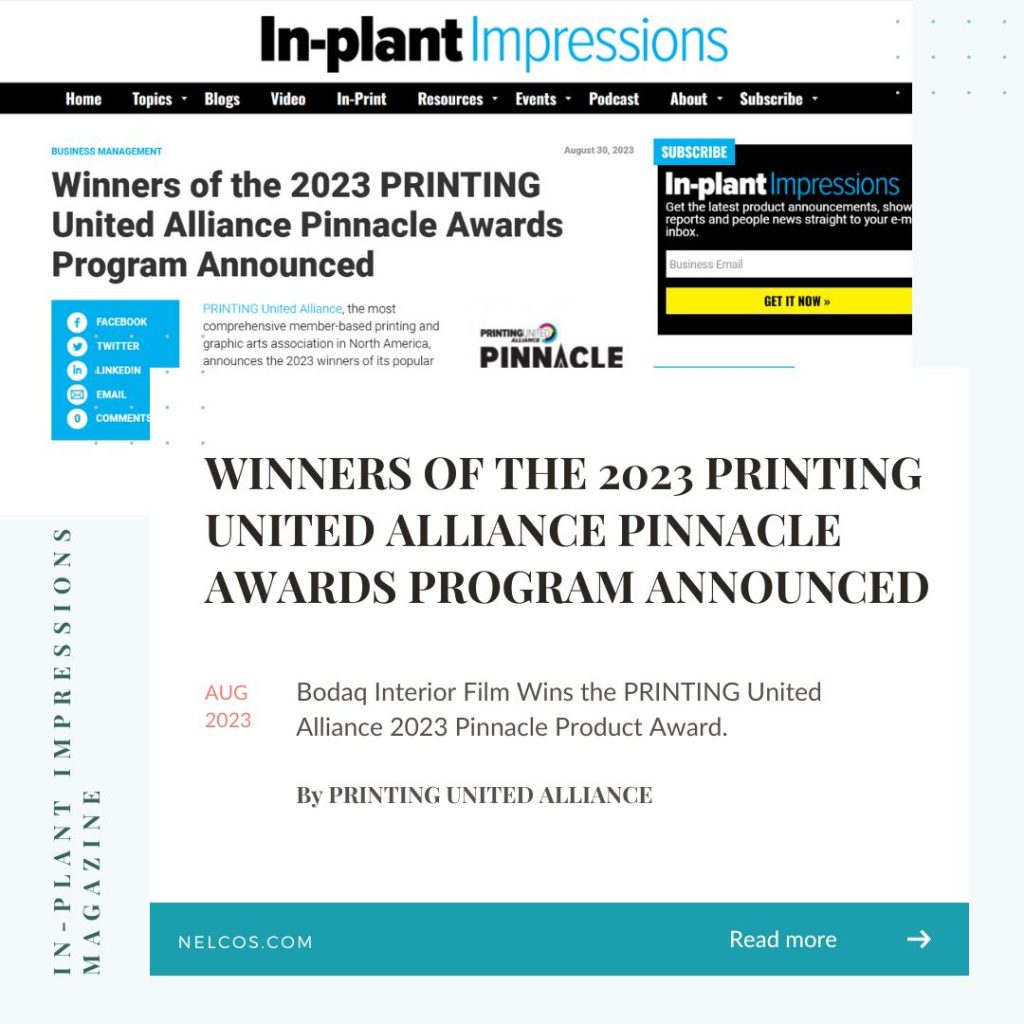 In-Plant Impressions. Winners of Pinnacle Product Awards 2023