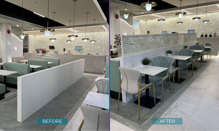 Accent wall before and after