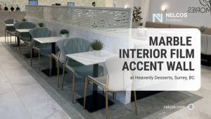 Office renovation struggles 25 Marble Interior Film Accent Wall at Heavenly Desserts, Surrey, BC. Featured Image. Nelcos Finishes